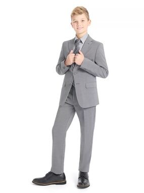 Kenneth Cole Reaction Boys Suit | Grey | Slim-Fit Stretch | Size 10